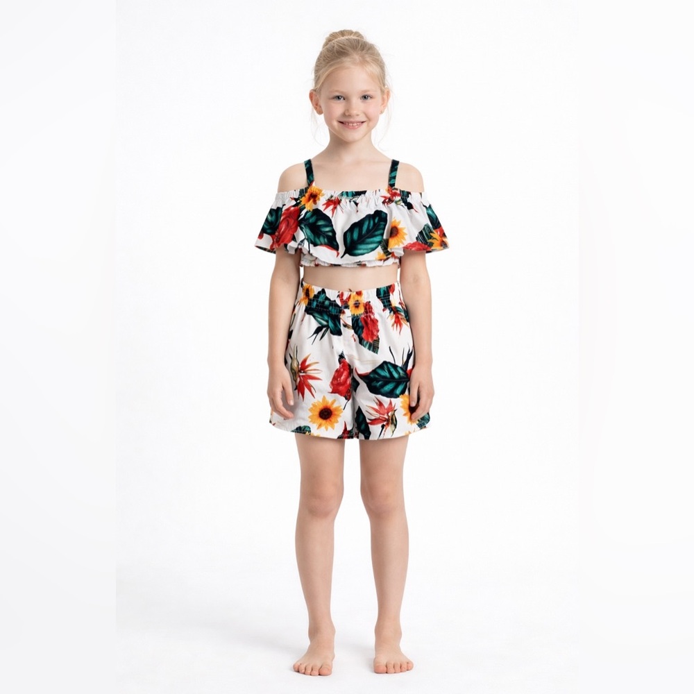 ☀️ Floral Summer Girls Set 🌺 | Conjunto Verano